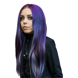 Gothic Purple Hair Fashion Look Png 06272024 PNG Image