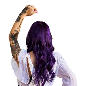 Gothic Purple Hair Fashion Look Png 93 PNG Image