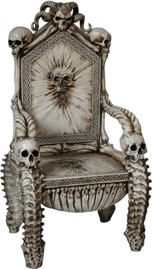 Gothic Skull Throne Design PNG Image