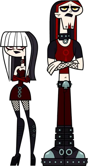 Gothic Style Animated Characters PNG Image