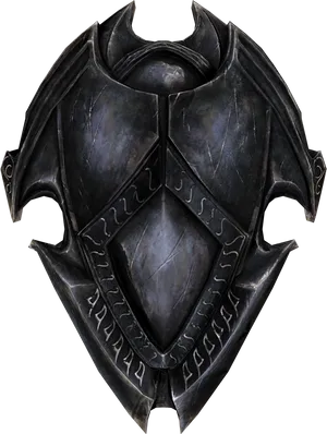 Gothic Style Black Shield PNG Image