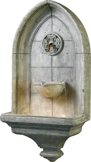 Gothic Style Wall Fountain PNG Image