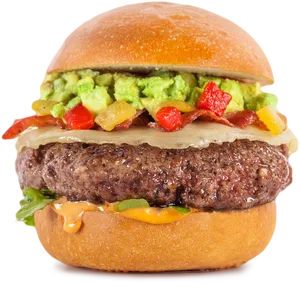 Gourmet Bacon Avocado Cheeseburger.png PNG Image