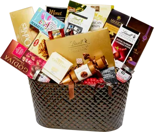 Gourmet Gift Basket Assortment PNG Image