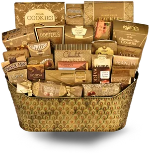 Gourmet Gift Basket Assortment PNG Image