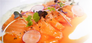 Gourmet Salmon Carpaccio Dish PNG Image