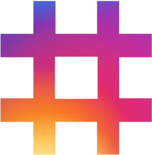 Gradient Hashtag Symbol PNG