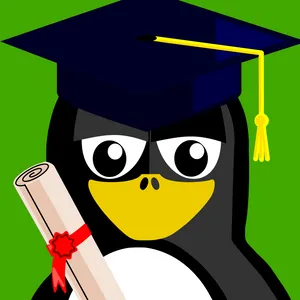 Graduated Penguin Cartoon PNG Image