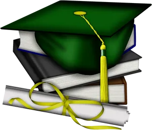 Graduation Capand Diploma PNG Image