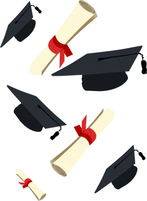 Graduation Capsand Diplomas Pattern PNG