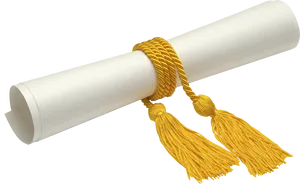 Graduation Diplomawith Golden Tassel.png PNG Image