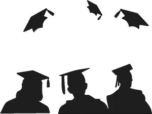 Graduation Silhouette Group PNG Image