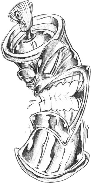 Graffiti Art Toilet Monster Sketch PNG Image