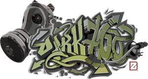 Graffiti_ Art_with_ Gas_ Mask PNG Image