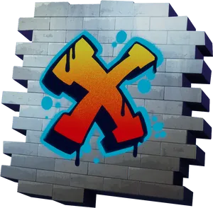 Graffiti Artworkon Brick Wall PNG Image