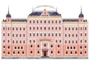 Grand Budapest Hotel Illustration PNG Image