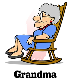 Grandmain Rocking Chair Cartoon PNG Image