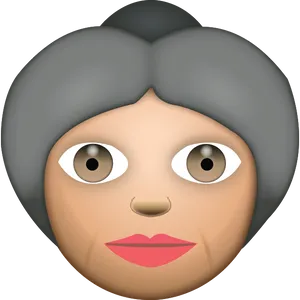 Grandmother_ Emoji_3 D_ Render PNG Image