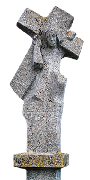 Granite Jesuson Cross Sculpture PNG Image