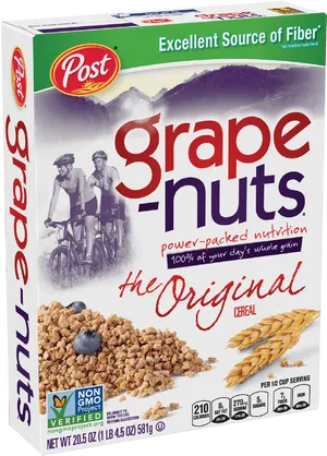 Grape Nuts Cereal Box Post Brand PNG Image