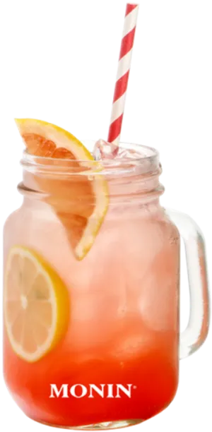 Grapefruit Cocktailin Mason Jar PNG Image