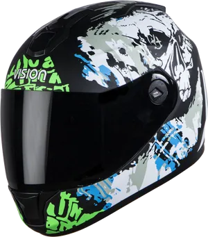 Graphic Design Motorcycle Helmet PNG Image