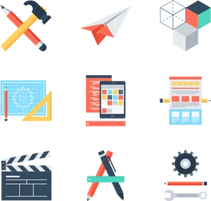 Graphic Design Tools Icons PNG Image