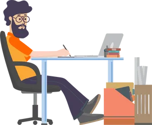 Graphic Designerat Work Vector PNG Image