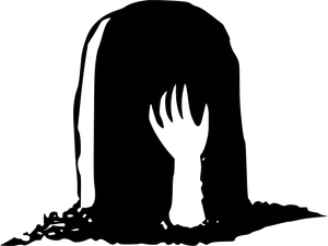 Grave Silhouette Hand PNG Image