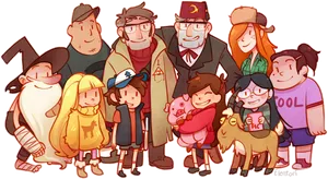 Gravity Falls Group Artwork PNG Image