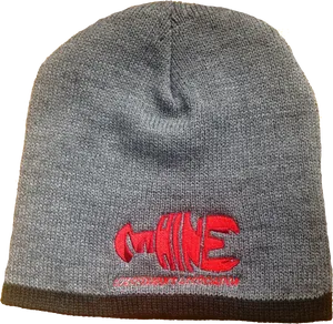 Gray Beaniewith Red Logo PNG Image