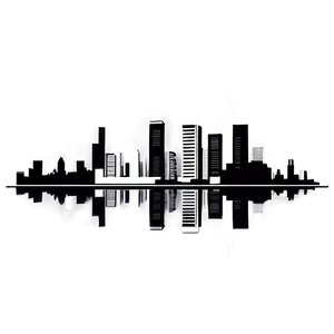 Grayscale City Skyline Png 68 PNG Image