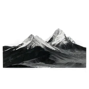 Grayscale Mountain Range Png Hpo PNG Image