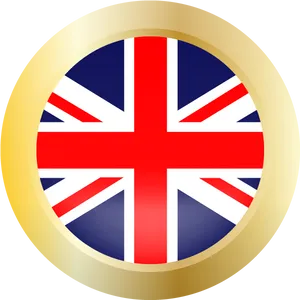 Great Britain Flag Button PNG Image