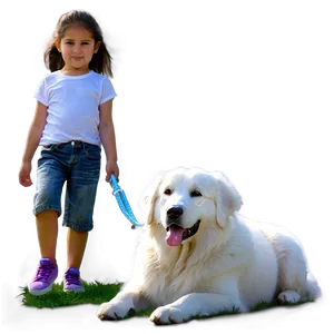 Great Pyrenees With Kids Png 06292024 PNG Image