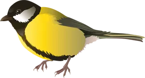 Great_ Tit_ Illustration_ Vector PNG Image