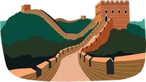 Great Wallof China Illustration PNG Image