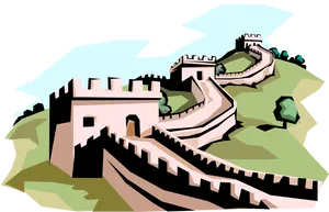 Great Wallof China Illustration PNG Image