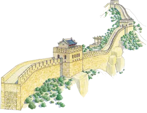 Great Wallof China Illustration PNG Image