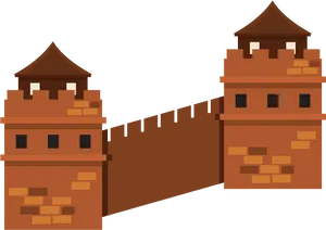 Great Wallof China Pixel Art PNG Image