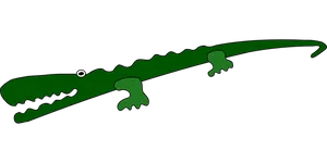 Green Alligator Silhouette Graphic PNG Image