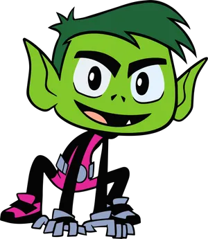 Green_ Animated_ Teen_ Character PNG Image