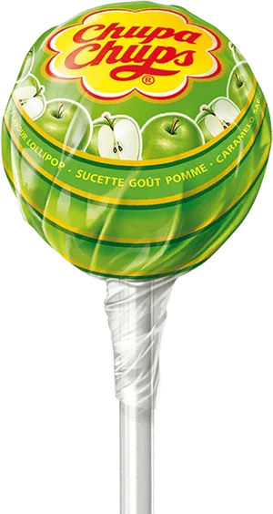 Green Apple Chupa Chups Lollipop PNG Image