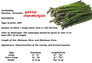 Green Asparagus Product Specifications PNG Image