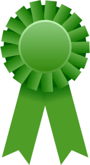 Green Award Ribbon Graphic PNG Image