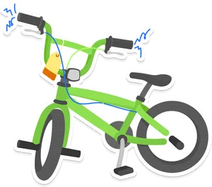 Green B M X Bike Illustration PNG Image