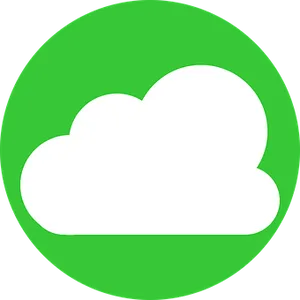 Green Background Cloud Icon PNG Image