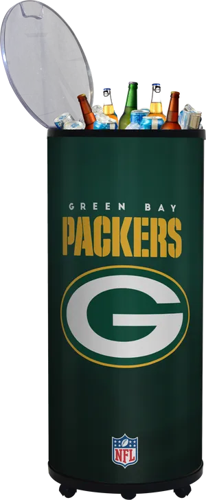 Green Bay Packers Coolerwith Drinks PNG Image