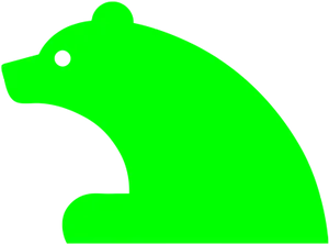 Green Bear Silhouette PNG Image