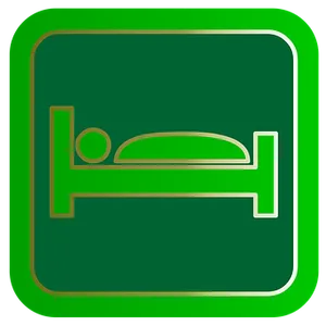 Green Bed Icon Sign PNG Image